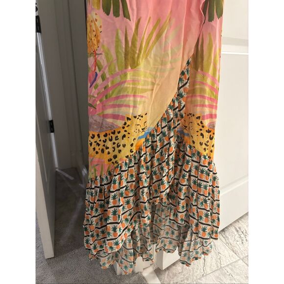Anthropologie Farm Rio Tropical Wrap Maxi Dress LPet $268 - Picture 6 of 9